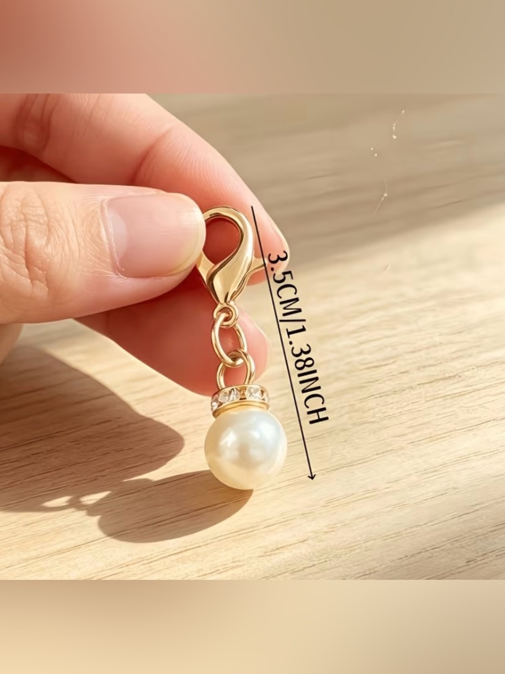 Faux Pearl Charm - 10 Pcs - Picture 2 of 4